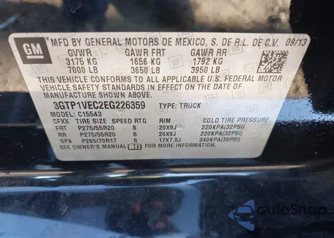 2014 GMC Sierra 1500 Slt from USA, damaged, VIN 3GTP1VEC2EG226359
